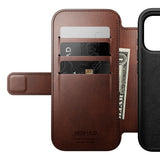 Nomad iPhone 17 Pro Modern Horween Leather Folio Case - MagSafe Kompatibel - Rustic Brown
