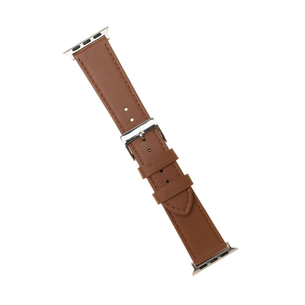 Fixed Apple Watch (42/44/SE/45/46/49mm) Rem i Äkta Läder - Brun