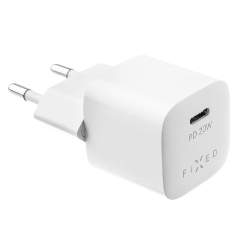 Fixed Mini Väggladdare PD 20W m. 1 x USB-C - Vit