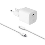 Fixed 20W USB-C PD Snabbladdare för Vägg med USB-C till Lightning-Kabel - Vit