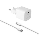 Fixed 30W USB-C PD Snabbladdare för Vägg med USB-C till USB-C Kabel - Vit