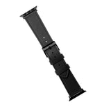 Apple Watch (38 / 40 / SE / 41 / 42mm) Fixed Äkta Läder Rem - Svart