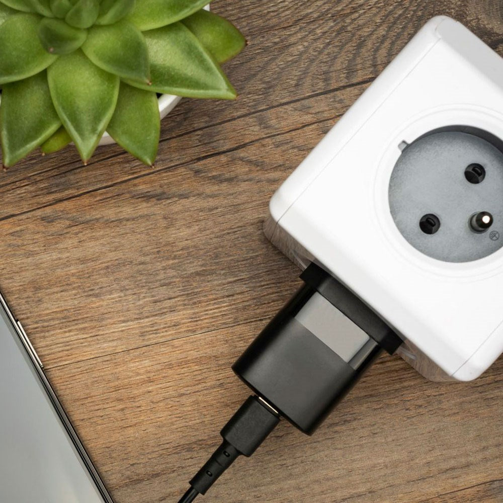 Fixed 30W USB-C PD Snabbladdare för Vägg med USB-C till USB-C Kabel - Svart