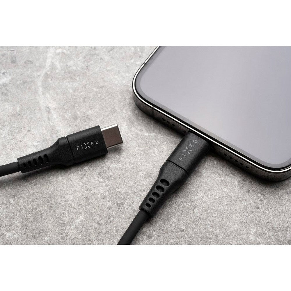 Fixed Liquid USB-C till USB-C Kabel 60W - 1.2m - Svart