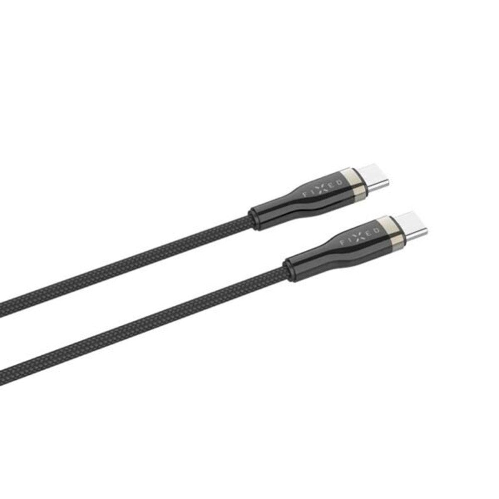 Fixed Metal USB-C till USB-C PD Kabel 100W - 50cm - Svart