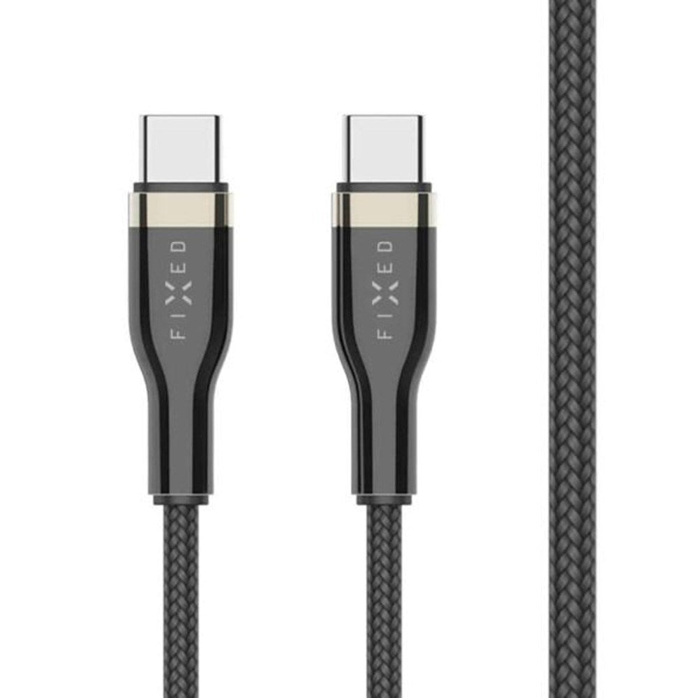 Fixed Metal USB-C till USB-C PD Kabel 100W - 50cm - Svart