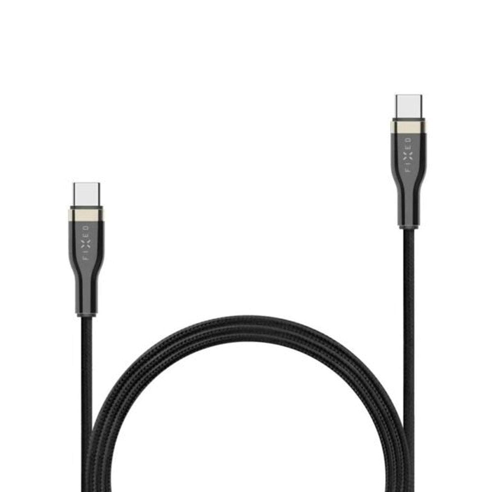 Fixed Metal USB-C till USB-C PD Kabel 100W - 50cm - Svart