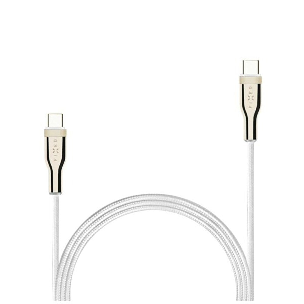 Fixed Metal USB-C till USB-C PD Kabel 100W - 2m - Vit