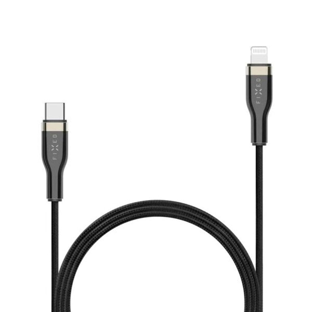 Fixed Metal USB-C till Lightning MFi PD Kabel 60W - 1.2m - Svart