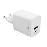 Fast Mini Väggladdare 45W m. USB-A & USB-C - Vit