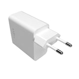 Fixed 65W PD 2x USB-C Snabbladdare för Vägg - Vit