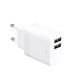 Fixed Väggladdare m. 2x USB-A / 1x USB-C Kabel 17W - 1m - Vit