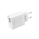 Fixed Väggladdare m. 2x USB-A / 1x Lightning Kabel 17W - 1m - Vit