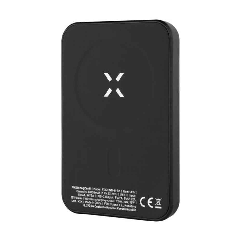 Fixed MagZen Wireless Magnetic PD 20W Power Bank 6.000 mAh - Svart