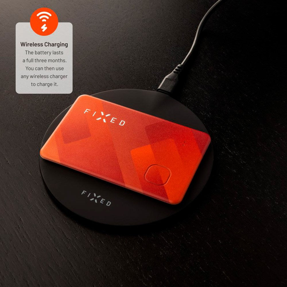 Fixed Tag Card - Bluetooth GPS Tracker - Apple Find My Compatible - Orange