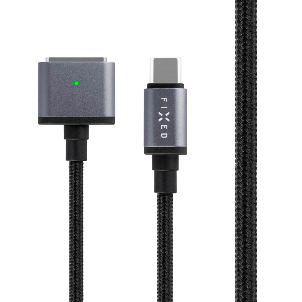 Fixed Braided USB-C till MagSafe 3 Kabel 140W - 2m - Grå