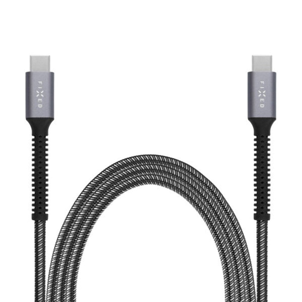 Fixed Armor USB-C till USB-C PD Kabel 240W med Förstärkta Ändar - 2m - Grå