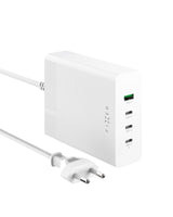 Fixed GaN Bordladdare 200W - 3x USB-C / 1x USB-A - Vit