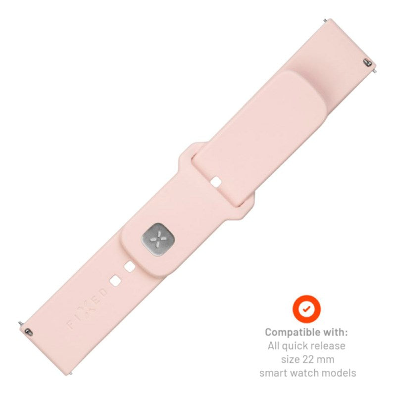 Fixed Universal Smartwatch Sporty Silikon Rem (22mm) - Rosa