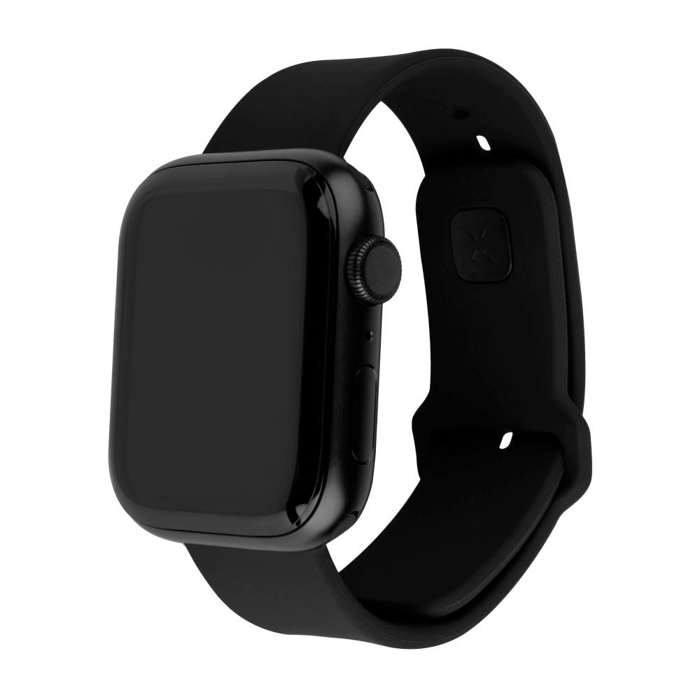 Fixed Apple Watch (42/44/SE/45/46/49mm) Sporty Silikonremset - Svart