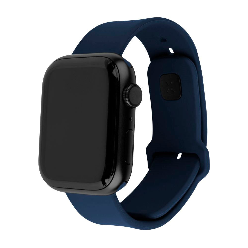 Fixed Apple Watch (42/44/SE/45/46/49mm) Sporty Silikonremset - Blå