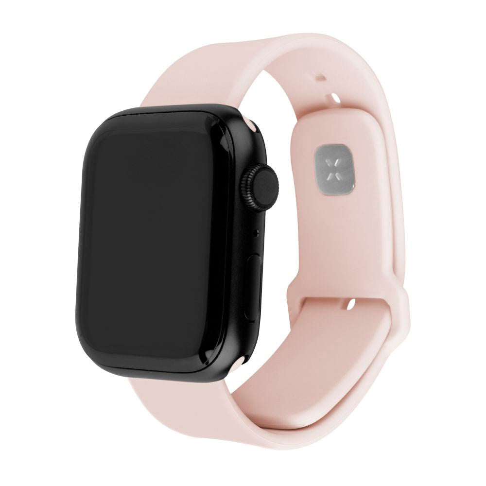 Fixed Apple Watch (42/44/SE/45/46/49mm) Sporty Silikonremset - Rosa