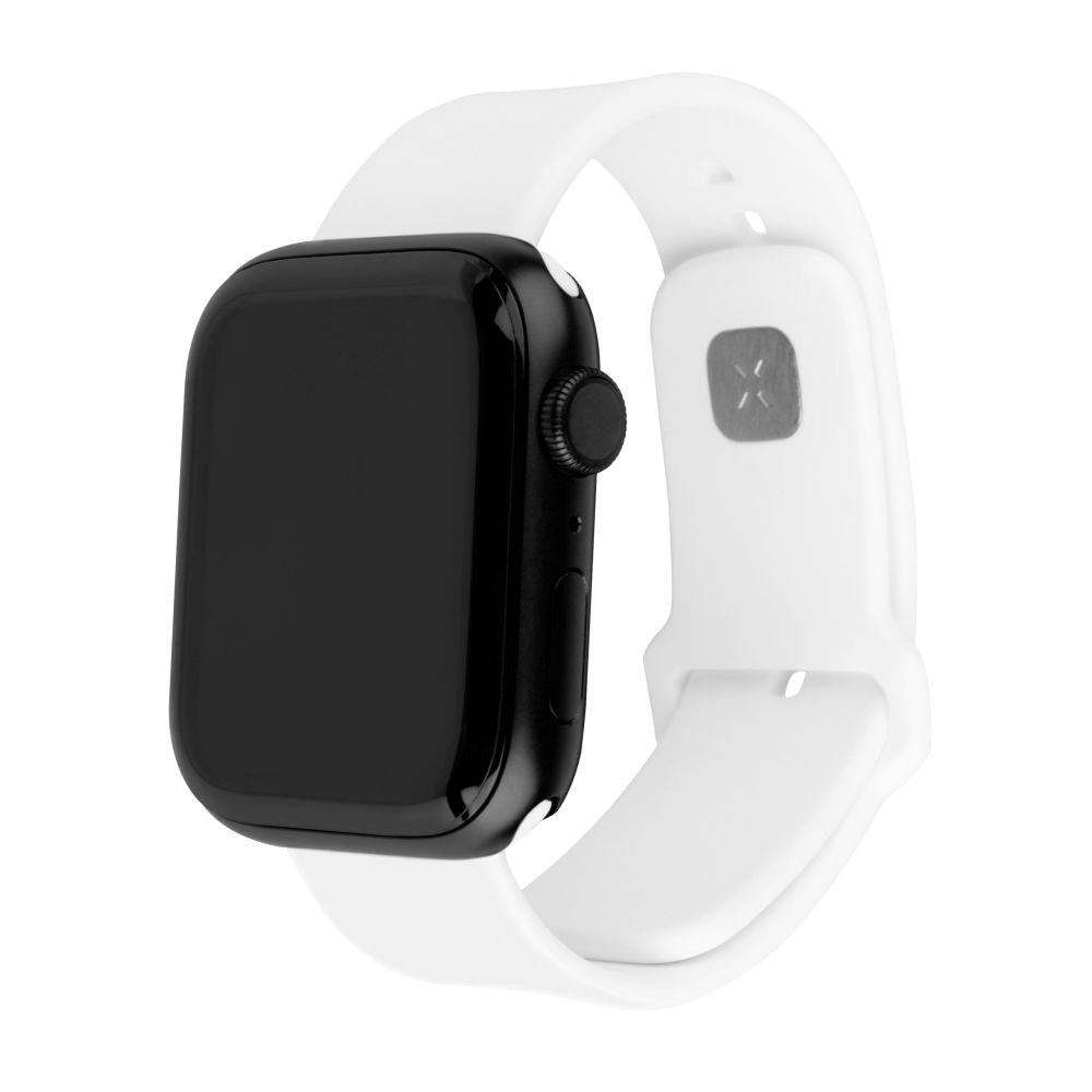 Fixed Apple Watch (42/44/SE/45/46/49mm) Sporty Silikonremset - Vit