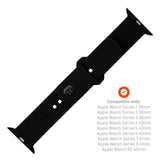 Fixed Apple Watch (38/40/SE/41/42mm) Sporty Silikonremset - Svart