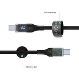 Fixed LED Display USB-C till USB-C PD-kabel 100W - 1.2m - Svart