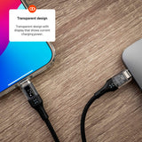 Fixed LED Display USB-C till USB-C PD-kabel 100W - 1.2m - Svart