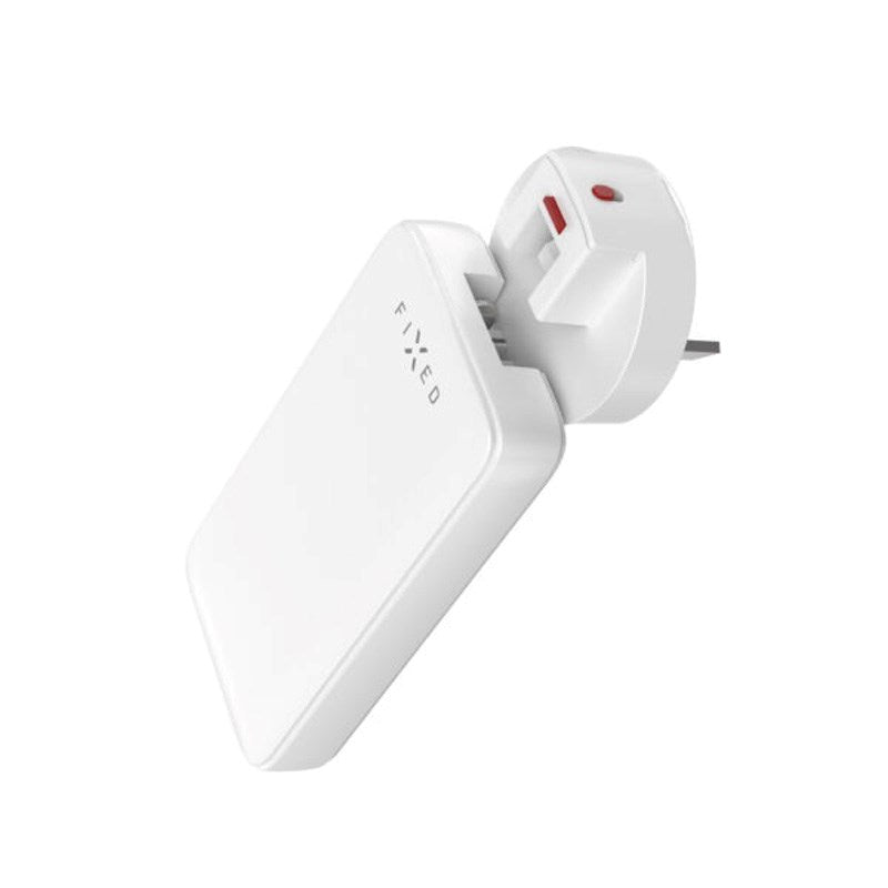 Fixed Smal Väggladdare med 2 x USB-C & Reseadapter - EU / UK / US / AUS - Vit