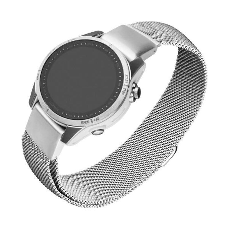 Fast Universal Garmin 20mm QuickFit Mesh Metallrem - Silver