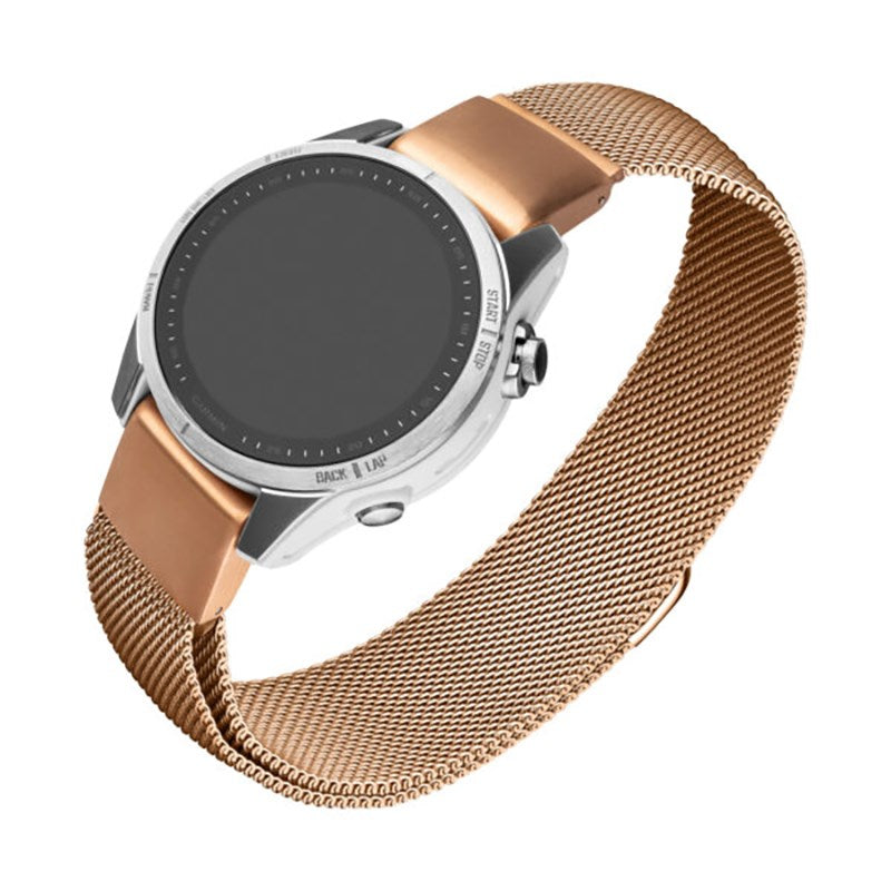 Fast Universal Garmin 20mm QuickFit Mesh Metallrem - Rose Gold