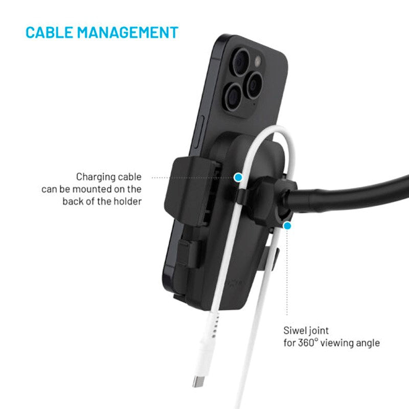 Fixed Iconiq Flex XL (Max Mobilbredd: 5,3 - 8,3 cm) Hållare för Instrumentbräda/ Vindruta – Svart