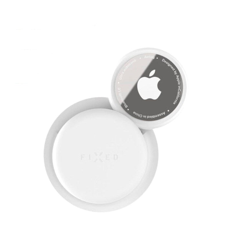 Fixed Silikon Sticker Skal till Apple AirTag - 2 st - Vit