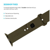 Apple Watch (42 / 44 / SE / 45 / 46 / 49mm) Fixed Sporty Silikon Rem Set - Grön