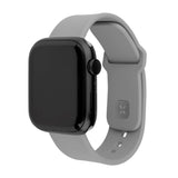 Apple Watch (42 / 44 / SE / 45 / 46 / 49mm) Fixed Sporty Silikon Rem Set - Ljusgrå