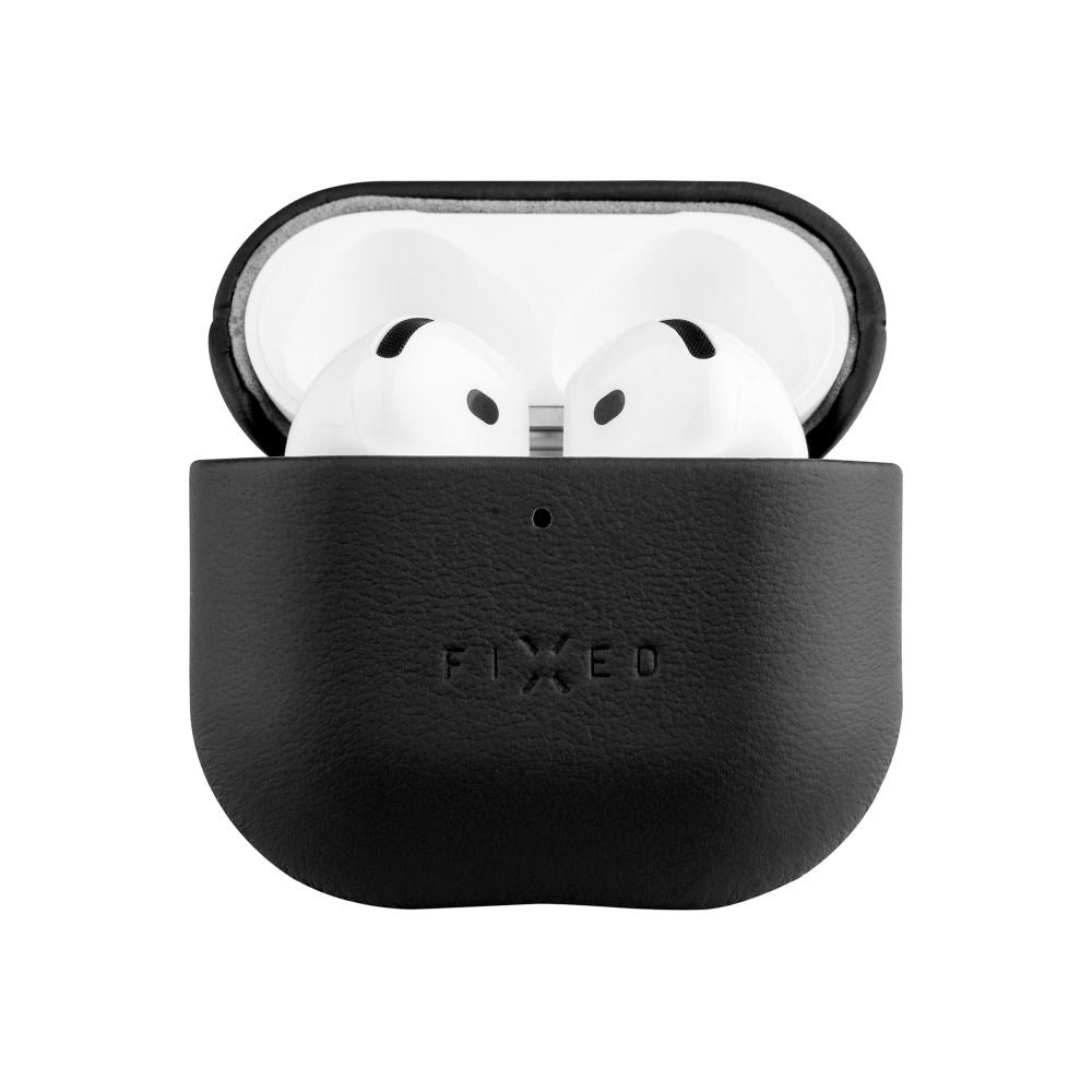 Fixed Apple AirPods (4. gen.) Äkta Läder Fodral - Svart