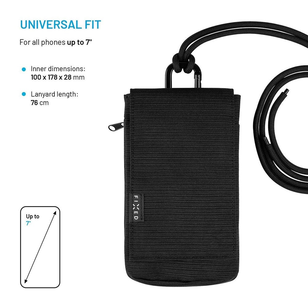 Fixed Mobilväska med Ficka (100 x 178 mm) - Svart