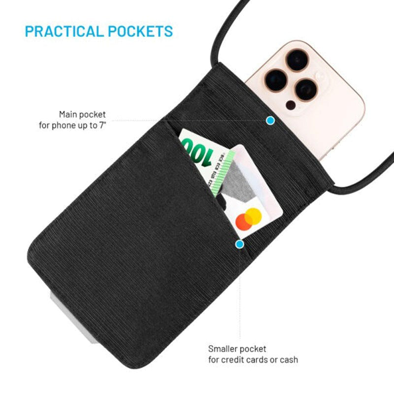 Fixed Mobilväska med Dragsko (105 x 185 mm) - Svart