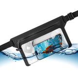 Fixed Vattentät Bältesväska (Max. Mobila Mått: 200 x 138 mm) - Svart / Genomskinlig