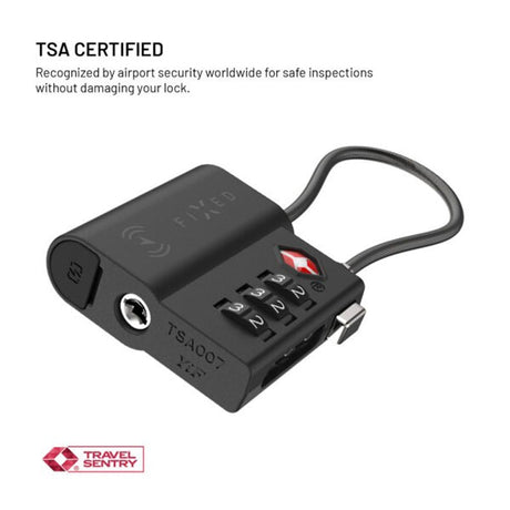 Fixed GPS & Bluetooth-Spårare - TSA-Godkänt Hänglås - Apple Find My Kompatibel - Svart