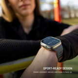 Apple Watch (42/44/SE/45/46/49mm) Fixed Magnetiskt Silikonarmband - Grå / Orange