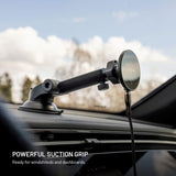 Fixed Mobiltelefonhållare för Bil med 15W Trådlös Laddning - Vindruta / Instrumentbräda - Svart