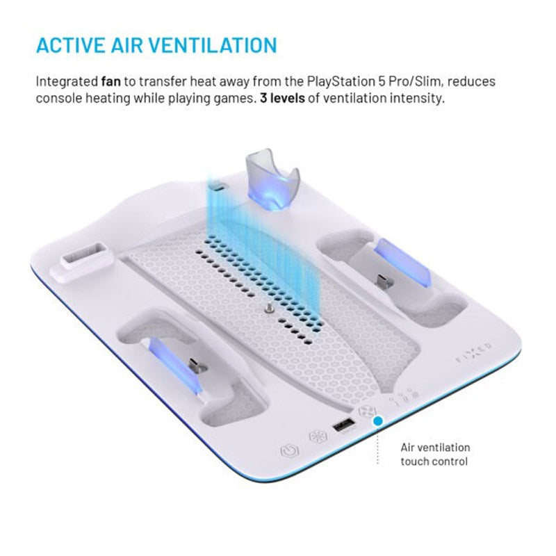 Fixed Multifunktionell Playstation 5 Pro / Slim Laddningsstation - Vit