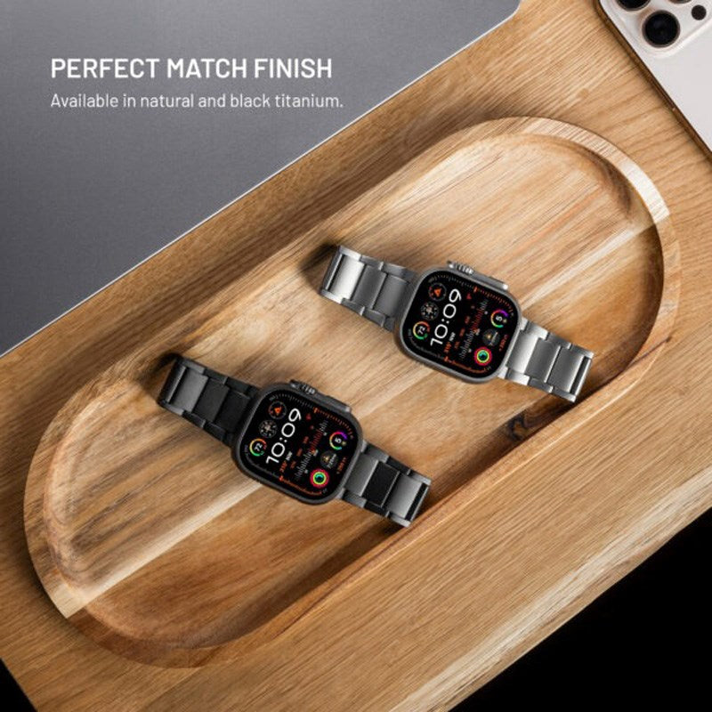 Fixed Apple Watch (42/44/SE/45/46/49) Titanium Rem - Svart