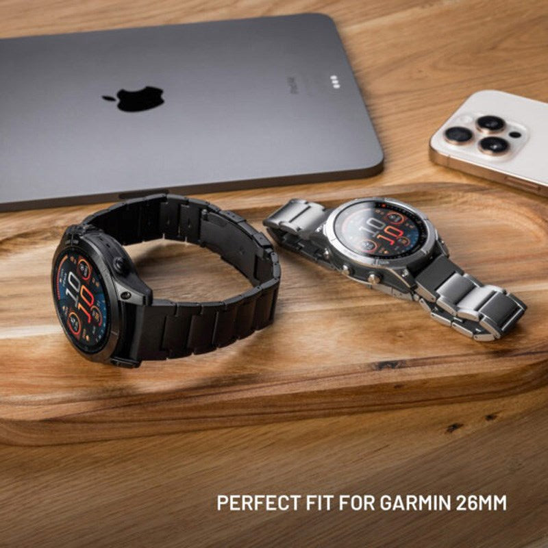 Fixed Universal Garmin 26mm QuickFit Titanium Rem - Svart