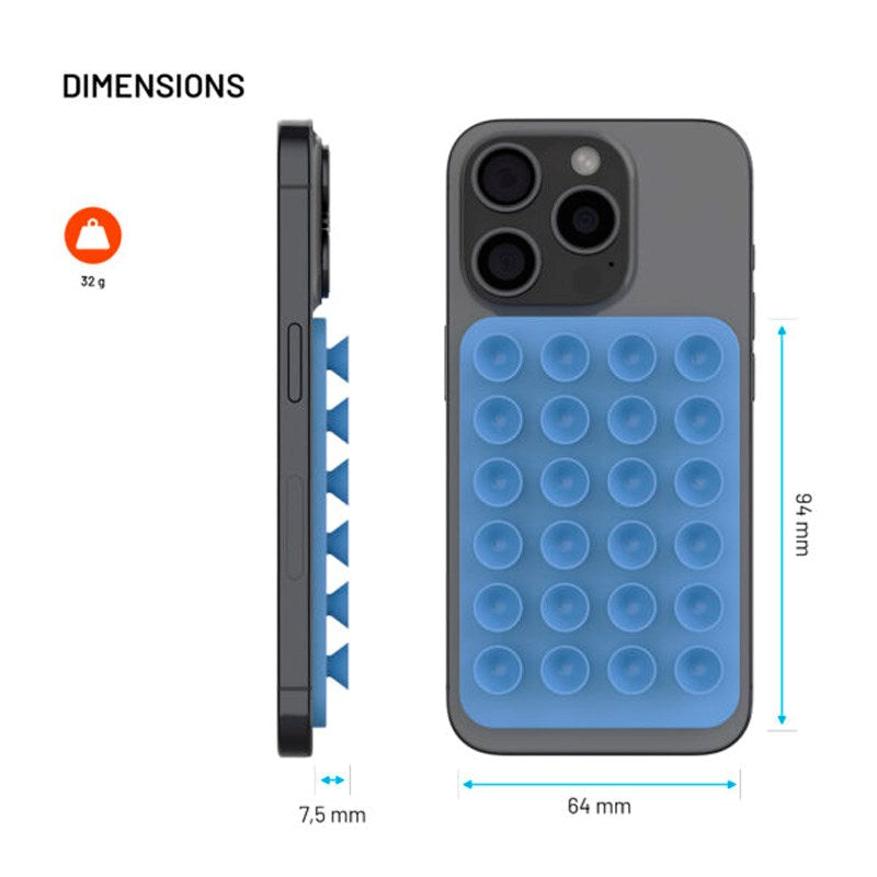 Fixed MagMate Mobilhållare - Silikon Sugkopp - MagSafe Kompatibel - Blå