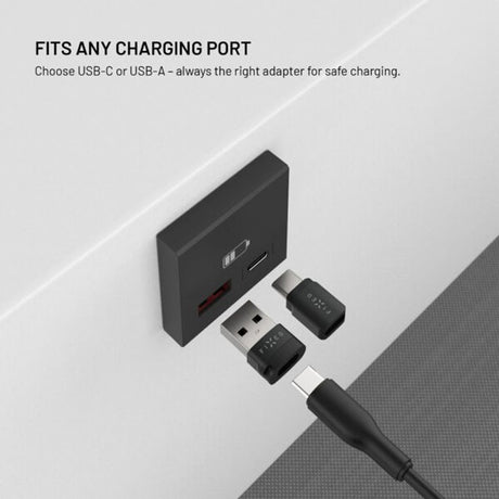 Fixed 240W Datablockerare 2-i-1 USB-A & USB-C - Svart