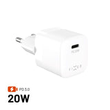 Fixed 20W Mini-Väggladdare med USB-C & PD - Vit